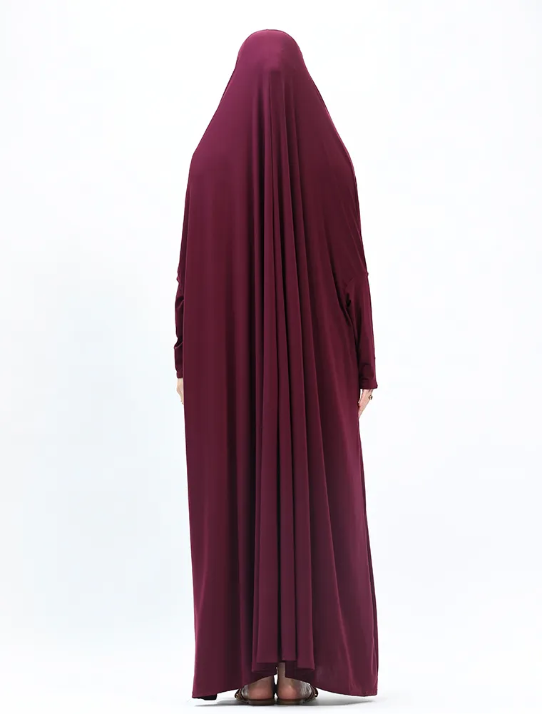 Plum Jersey Jilbab